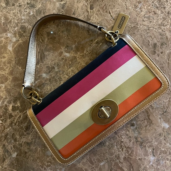 COACH Vintage 65th Anniversary Madison Stripe Flap Shoulder Bag No. 10465 - Picture 8 of 17